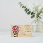 Carte de visite Glam Chic rose chaud et or (Debout devant)