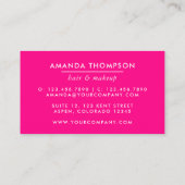 Carte de visite Glam Chic rose chaud et or (Dos)