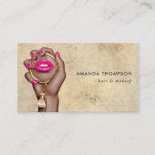 Carte de visite Glam Chic rose chaud et or (Devant)