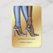 Carte De Visite Glam Chic Zebra Fashionista QR Code (Devant)