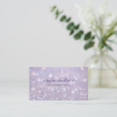 Carte De Visite Glam Classy Glitter Lavande, Nom de Script (Debout devant)
