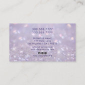 Carte De Visite Glam Classy Glitter Lavande, Nom de Script (Dos)