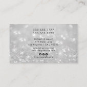 Carte De Visite Glam Classy Parties scintillant, noir et blanc, no (Dos)