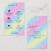 Carte De Visite Glam coloré Iridescente Étincelle huile essentiell (Devant / Derrière)