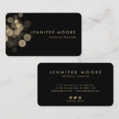 Carte De Visite Glam de luxe Gold Light Spots Professional (Devant / Derrière)