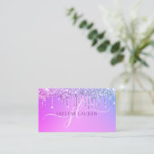 Carte De Visite Glam de luxe Monogramme violet (Debout devant)