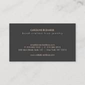 Carte De Visite Glam Deco Bijoux Design Mode Boutique Pêche (Dos)