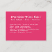 Carte De Visite Glam Diva dans les tons rétro (Dos)