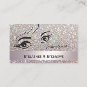 Carte De Visite Glam élégante glitterie attirant les yeux du coeur