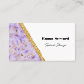 Carte De Visite Glam en marbre violet or & Parties scintillant (Devant)