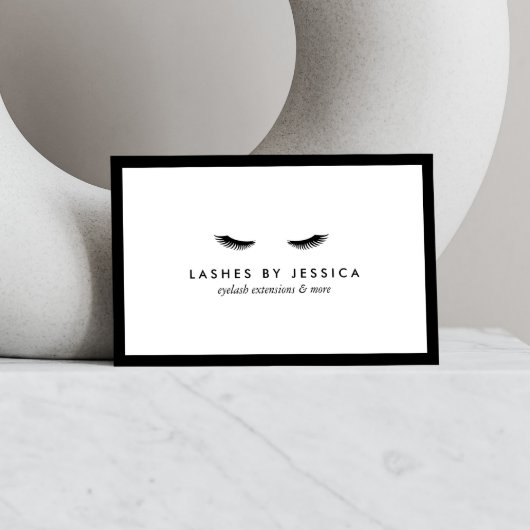 Carte De Visite Glam Eyelashes Classique Noir et Blanc