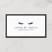 Carte De Visite Glam Eyelashes Classique Noir et Blanc (Devant)