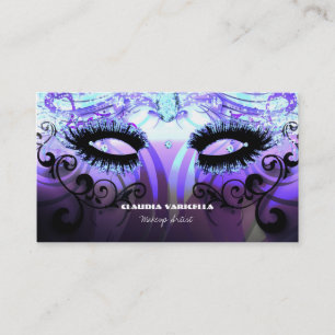 Carte De Visite GLAM EYELASHES Purple Beauty Salon Artiste maquill