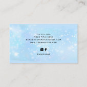 Carte De Visite Glam Faux Iridescente Blue avec Script tendance (Dos)