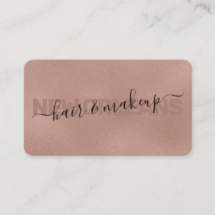 Carte De Visite Glam Faux Rose Gold Foil Calligraphie Liste des ch