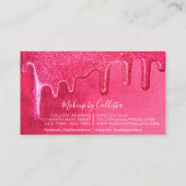 Carte De Visite Glam Girly Neon rose épais Parties scintillant gou (Dos)