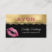 Carte De Visite Glam Gold et Black Independent Rep Avon (Devant)