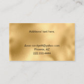 Carte De Visite Glam Gold et Black Independent Rep Avon (Dos)