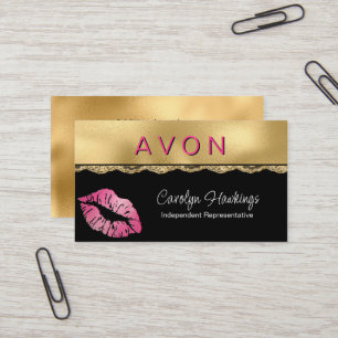 Carte De Visite Glam Gold et Black Independent Rep Avon