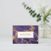 Carte De Visite *~* Glam Gold Foil Chic Purple Marble Populaire Lu (Debout devant)