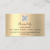 Carte De Visite Glam Gold Frame Parties scintillant QR Code Logo B (Dos)