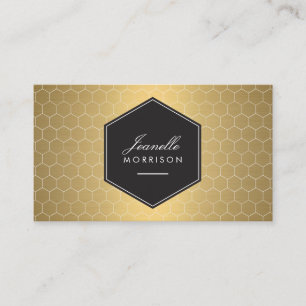 Carte De Visite Glam Gold Honeycomb Motif