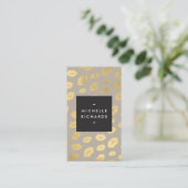 Carte De Visite Glam Gold Lip Imprimer Maquillage Artiste Beauté G (Debout devant)