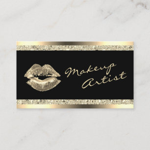 Carte De Visite Glam Gold Lips maquillage Artiste Parties scintill