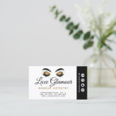 Carte De Visite Glam Gold Oeil Lashes Brow Beauty Bar Rendez-vous (Debout devant)