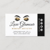 Carte De Visite Glam Gold Oeil Lashes Brow Beauty Bar Rendez-vous (Devant)