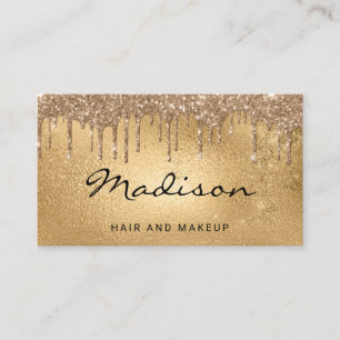 Carte De Visite Glam Gold Paillet métallisé Cheveux & Maquillage