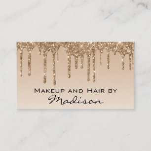 Carte De Visite Glam Gold Paillettes Qui Coulent Paillettes Maquil