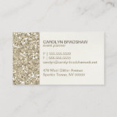 Carte De Visite Glam Gold Parties scintillant (Dos)