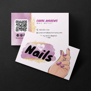 Carte De Visite Glam Gold Parties scintillant Clou Artiste Nail Te