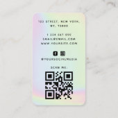 Carte De Visite Glam Gold Parties scintillant clous Holographique (Dos)