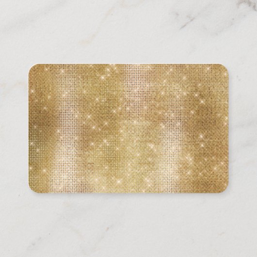 Carte De Visite Glam Gold Sparkle Rose Black Cowhide (Dos)