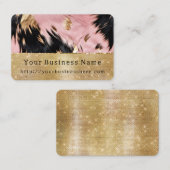 Carte De Visite Glam Gold Sparkle Rose Black Cowhide (Devant / Derrière)