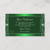 Carte De Visite Glam Green Gradient Ornat Bijoux étincelants Initi (Dos)