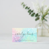 Carte De Visite Glam Holographic Parties scintillant Iridescente J (Debout devant)