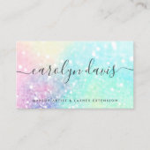 Carte De Visite Glam Holographic Parties scintillant Iridescente J (Devant)