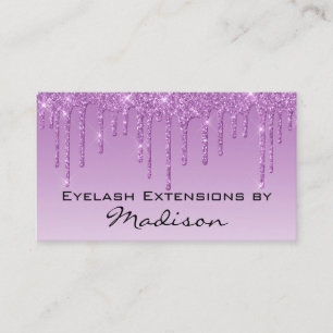 Carte De Visite Glam Lilac Purple Parties scintillant Drips Maquil