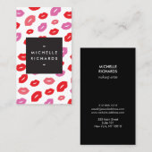 Carte De Visite Glam Lip Print pour maquillage (Devant / Derrière)