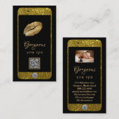 Carte De Visite *~* Glam Luxe Cell Phone Gold QR LOGO Parties scin (Devant / Derrière)