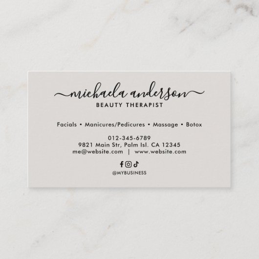 Carte De Visite Glam Luxe Faux Gold Glitter Elegant Script (Dos)