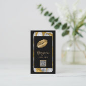 Carte De Visite *~* Glam Luxe Téléphone cellulaire Gold QR LOGO Ph (Debout devant)