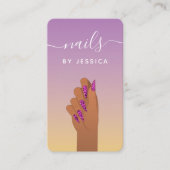 Carte De Visite Glam Main Leopard ongle Imprimer Qr Code Médias so (Devant)