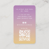 Carte De Visite Glam Main Leopard ongle Imprimer Qr Code Médias so (Dos)