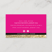 Carte De Visite GLAM MAKEUP mignon brosse lettré or parties scinti (Dos)