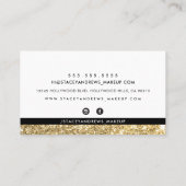 Carte De Visite GLAM MAKEUP pinceau en or lettré parties scintilla (Dos)