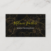 Carte De Visite Glam Modern Black Gold Parties scintillant (Devant)